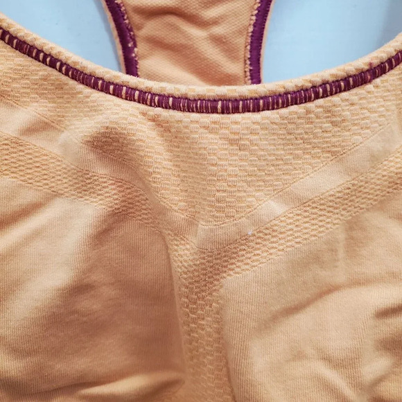 Champion Orange Contrast Stitch Medium Support Wireless Racerback Sports Bra L - Picture 3 of 7
